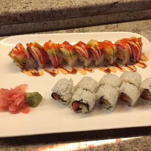 Hibachi filet and tuna steak