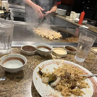 a chef preparing food
