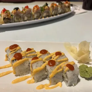 a plate of sushi