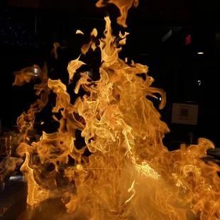 flames in the kitchen