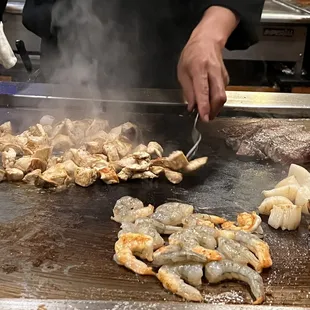 a chef preparing food