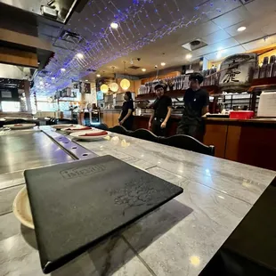 interior, sushi and sashimi