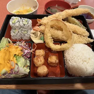 a tray of food