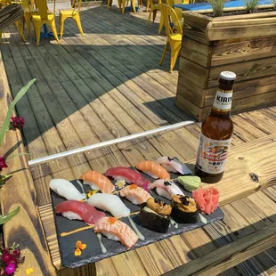 Nigiri a la carte on patio