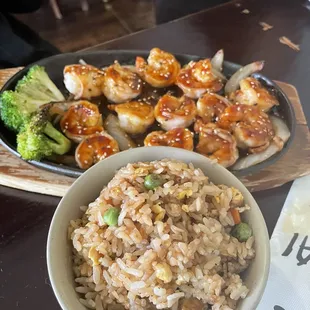 Shrimp Teriyaki and Fried Rice