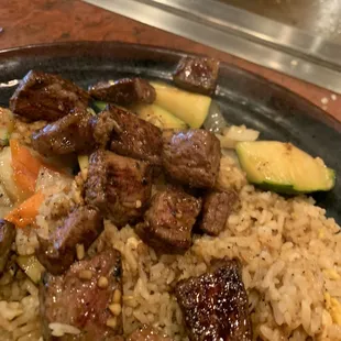 steak and Fried rice