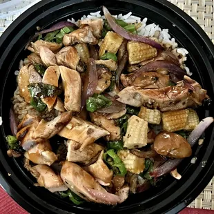 Dark meat chicken shishito bowl. Now my favorite.