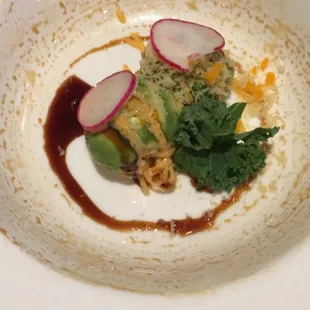 a plate of food on a table