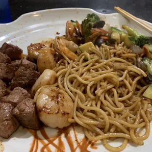 My steak and scallop hibachi dinner