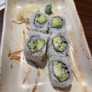 Avocado and Cucumber Roll Maki