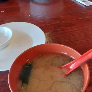 Miso soup served with Lunch Box item