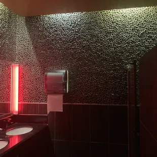 Dark women&apos;s restroom