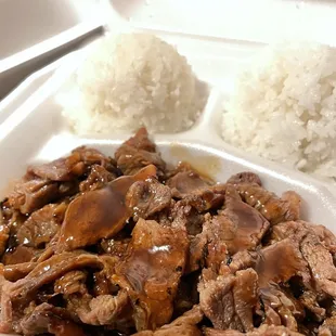 Beef teriyaki is tender!