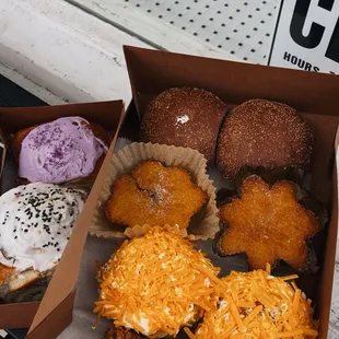 Ube Pandesal / Blueberry &amp; Cornbread Bibinka / Cheesy Ensaymada / Ube Coffee Cake / Black Sesame + Ube Cinnamon Rolls