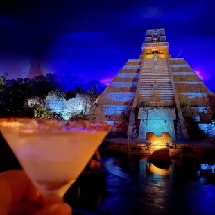 Drinks sitting by water