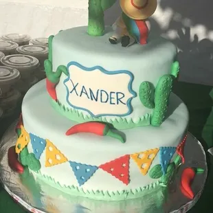 Cake for Mexican theme baby shower