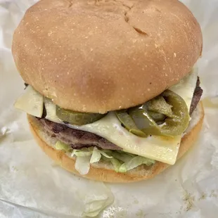Jalapeno Pepper Jack Burger