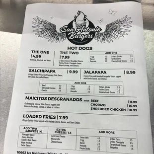 Back of Menu
