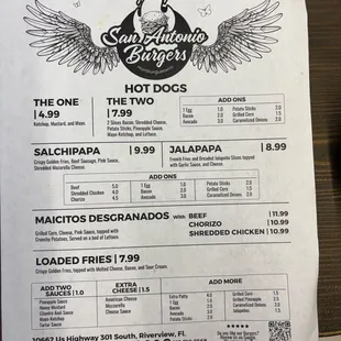 Front Menu , Loaded Fries , Hot Dogs , Salchipapa