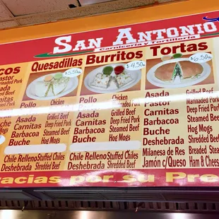 Menu board.  11/17/2018