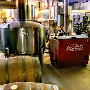 the interior of the brewery