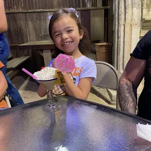 Fancy drink for our youngest chica at the table