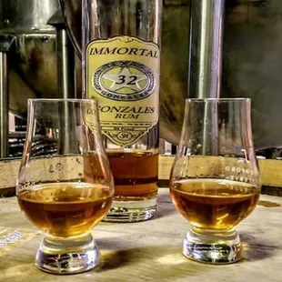 two glasses and a bottle