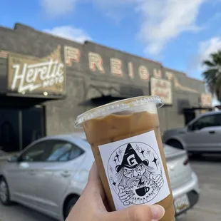 Vanilla latte with oat milk and extra shot