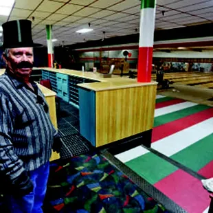 Owner Salvatore Muzzi enjoying a little italian pride.