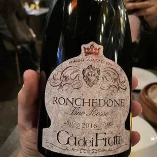 Ronchedone Red Wine Bottle