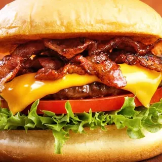 Bacon Cheese Burger and Fries