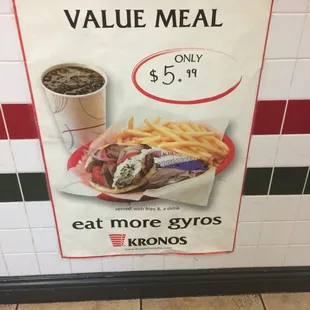 Gyros Value Meal (5.99)