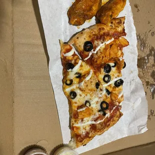 Buffalo Ranch pizza and Buffalo Wings