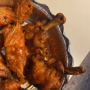 Meat half off the bone