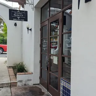 Side entrance but signage instructs you to enter at main entance