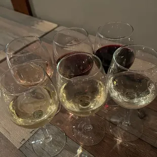 a variety of wine glasses