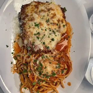 Chicken Parmesan and Spaghetti