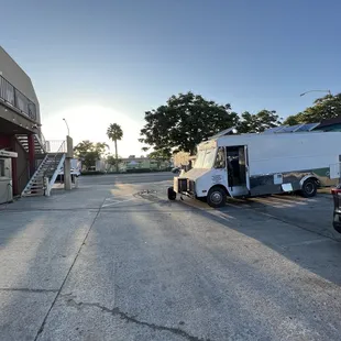 a food truck parked in a parking lot