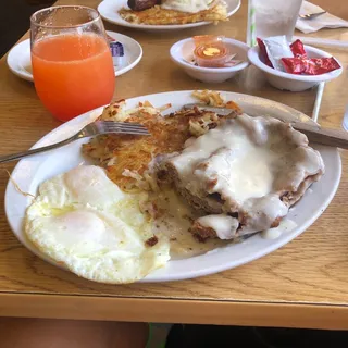 Country Fried Steak and Eggs