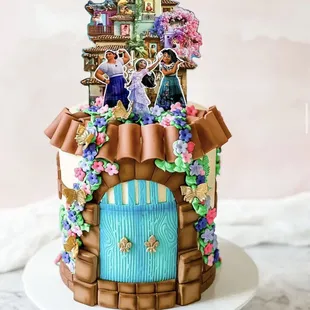 a cake with a fairy door