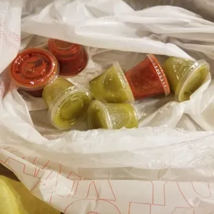 Lots of yummy sauces