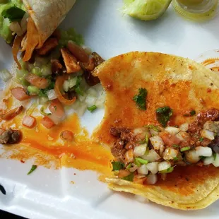 Taco pastor very greasy....clothing beware!