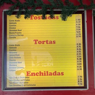 menu