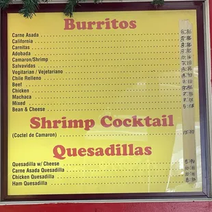 menu