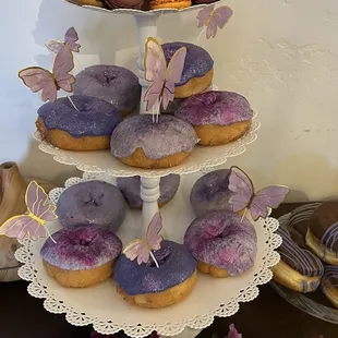 Custom made purple donuts