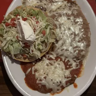 Combination platter chili relleno Enchiladas Tostada
