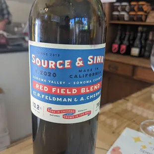 a bottle of wine