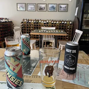 Selection of craft beers.