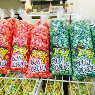 a variety of popcorn bags