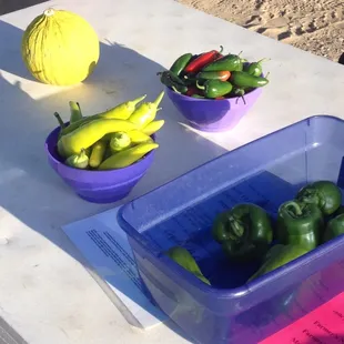 a variety of peppers